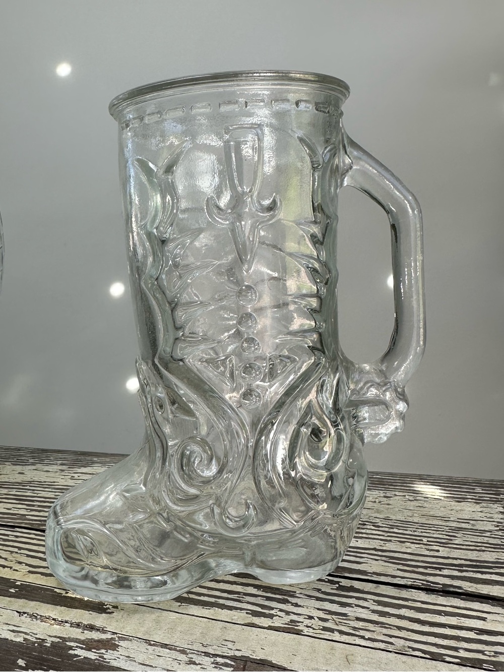 Cowboy Western Boot Mug with Embossed Decorative Design- Libbey of Canada Brand